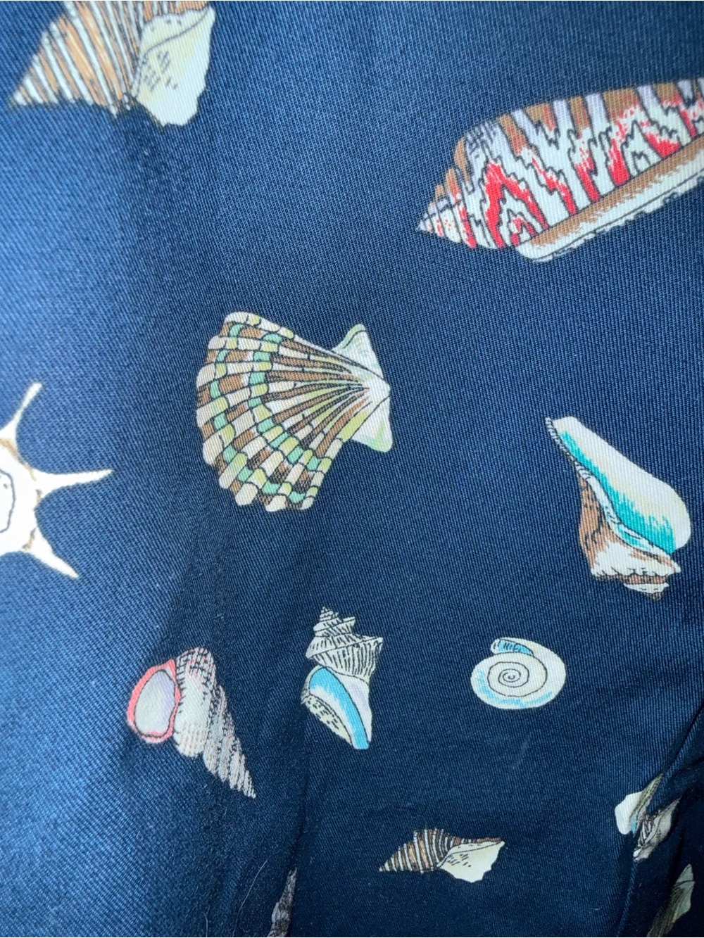 Talbots Navy Shell-Print Skirt - Picture 3 of 5